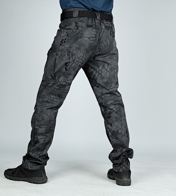 Men's Outdoor Hiking Mountaineering Camping Camo Multi Pocket Trousers