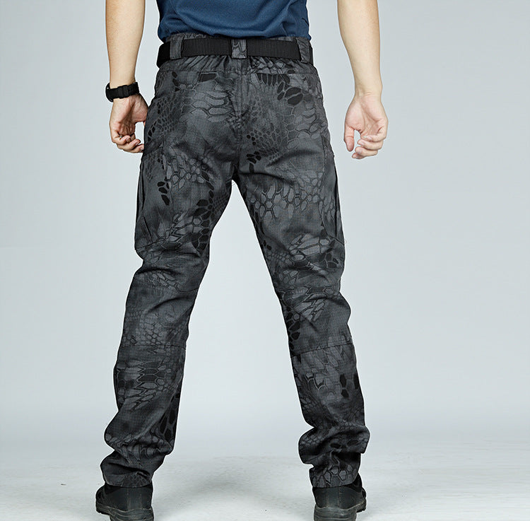 Men's Outdoor Hiking Mountaineering Camping Camo Multi Pocket Trousers