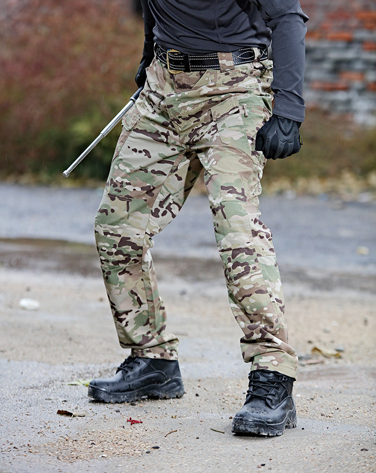 Men's Outdoor Hiking Mountaineering Camping Camo Multi Pocket Trousers