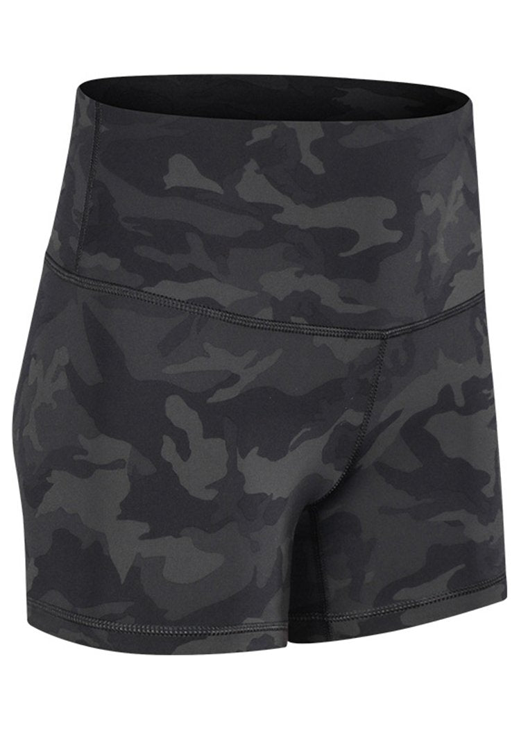 Chicvane Camo Printed Butt Lift  Stretchy Quick Drying Workout Yoga Shorts