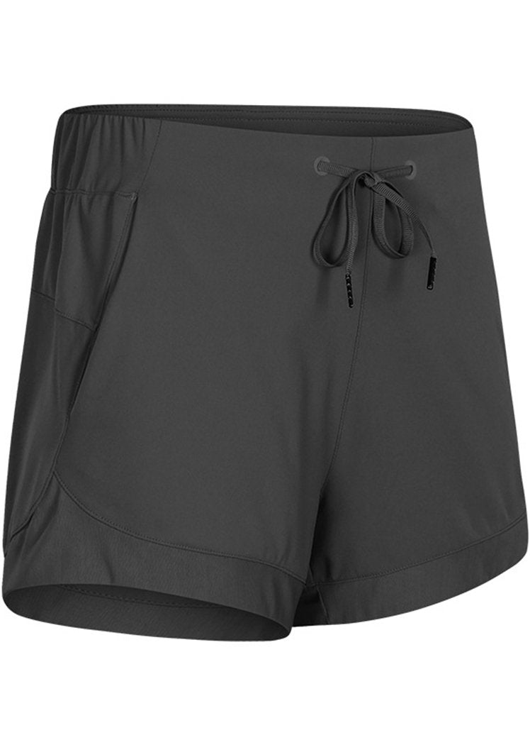 Breathable High Waist Yoga Shorts With Side Pocket
