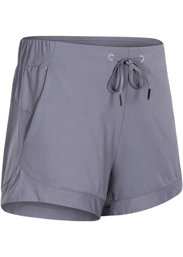 Breathable High Waist Yoga Shorts With Side Pocket