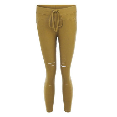 Women Skinny Ripped Pants High Waist Stretch Pencil Pants