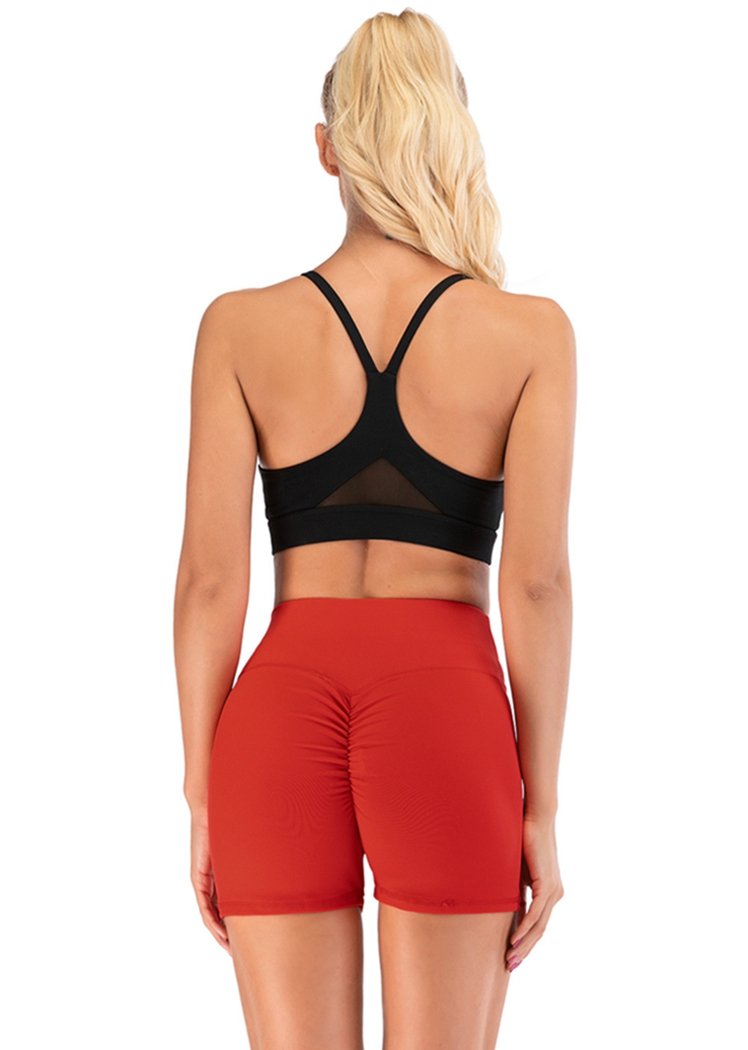 Chicvane Solid Color Pleated High Waisted Yoga Shorts