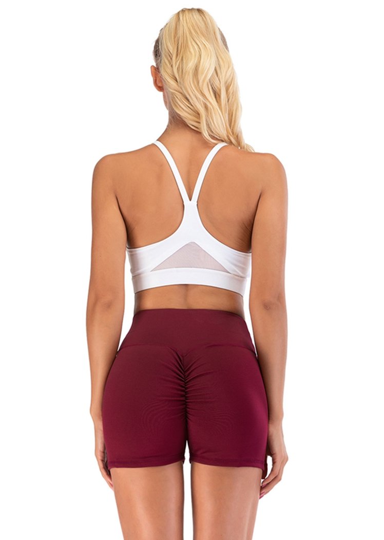 Chicvane Solid Color Pleated High Waisted Yoga Shorts