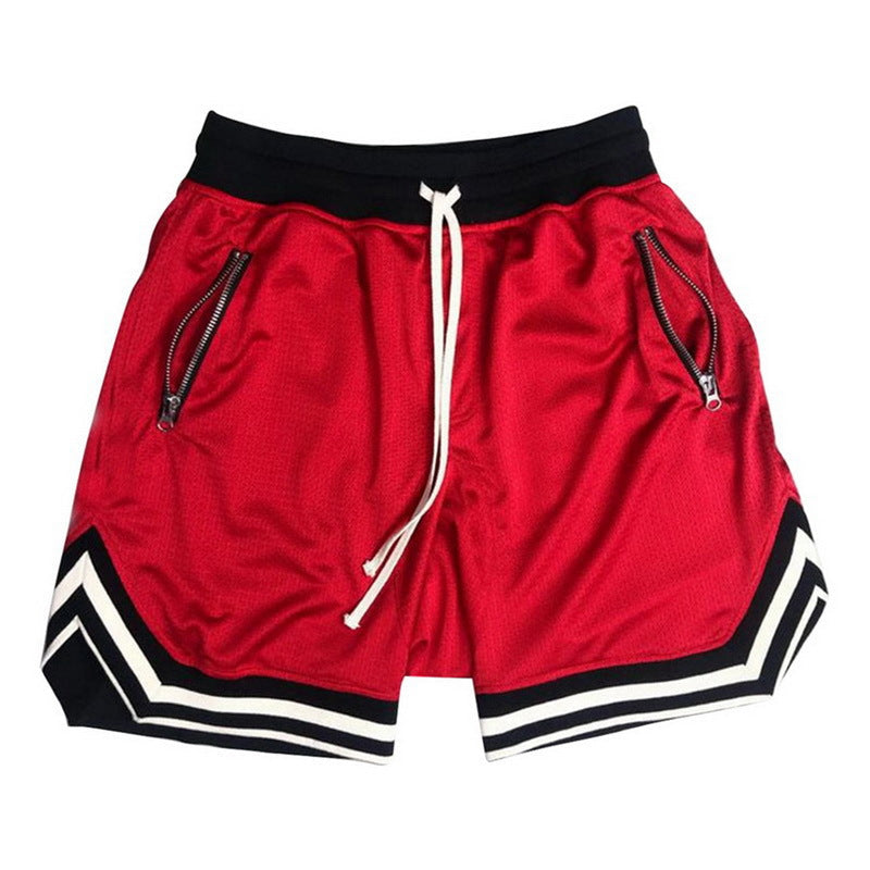 Summer Sports Breathable Fitness Striped Elastic Shorts