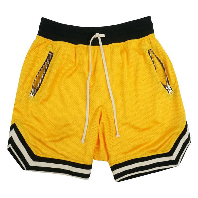 Summer Sports Breathable Fitness Striped Elastic Shorts