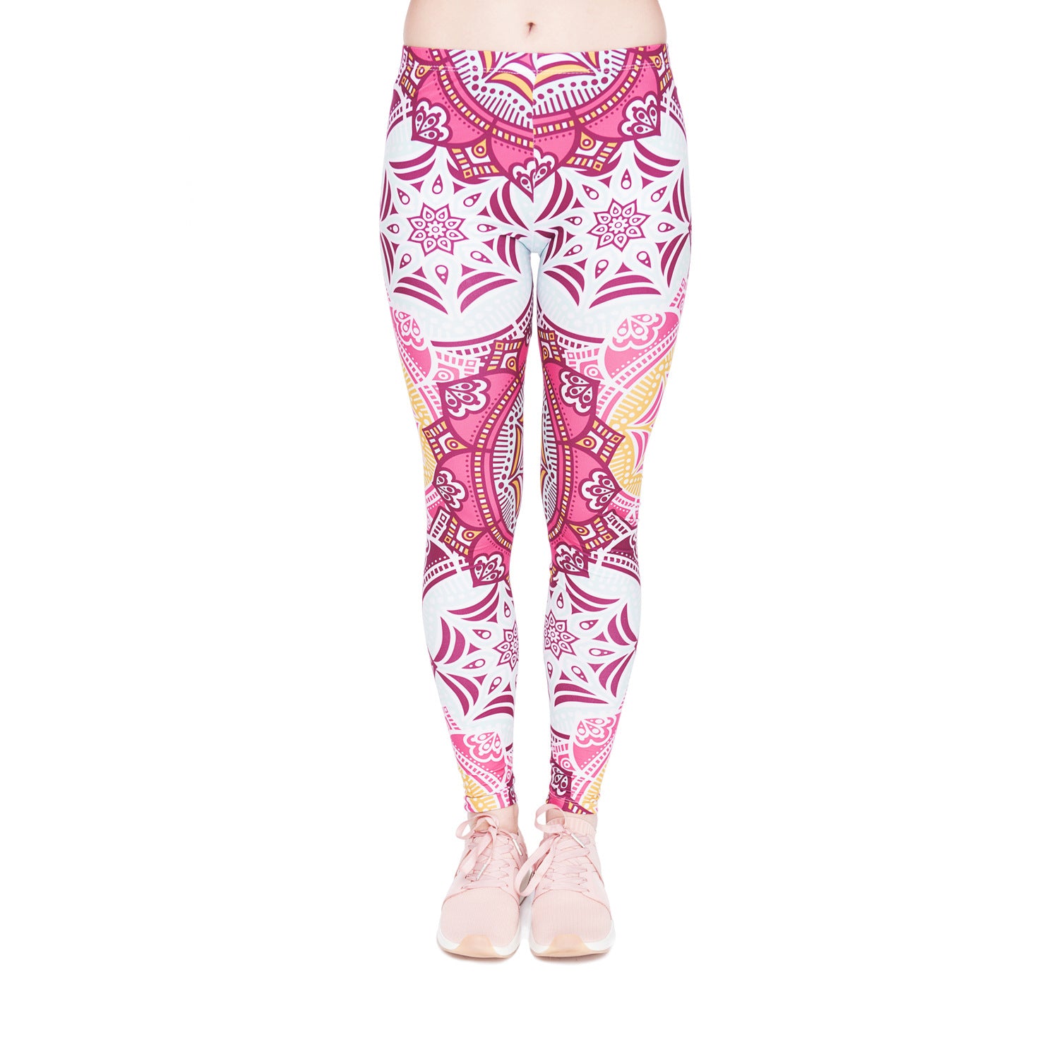 Women Stretchy and Soft Mandala Printed Yoga Leggings, Tummy Control Running Pants
