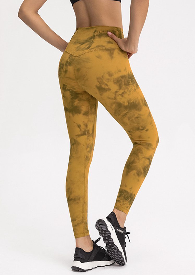 Camouflage Yoga Leggings High Waist Pants with Hidden Pocket