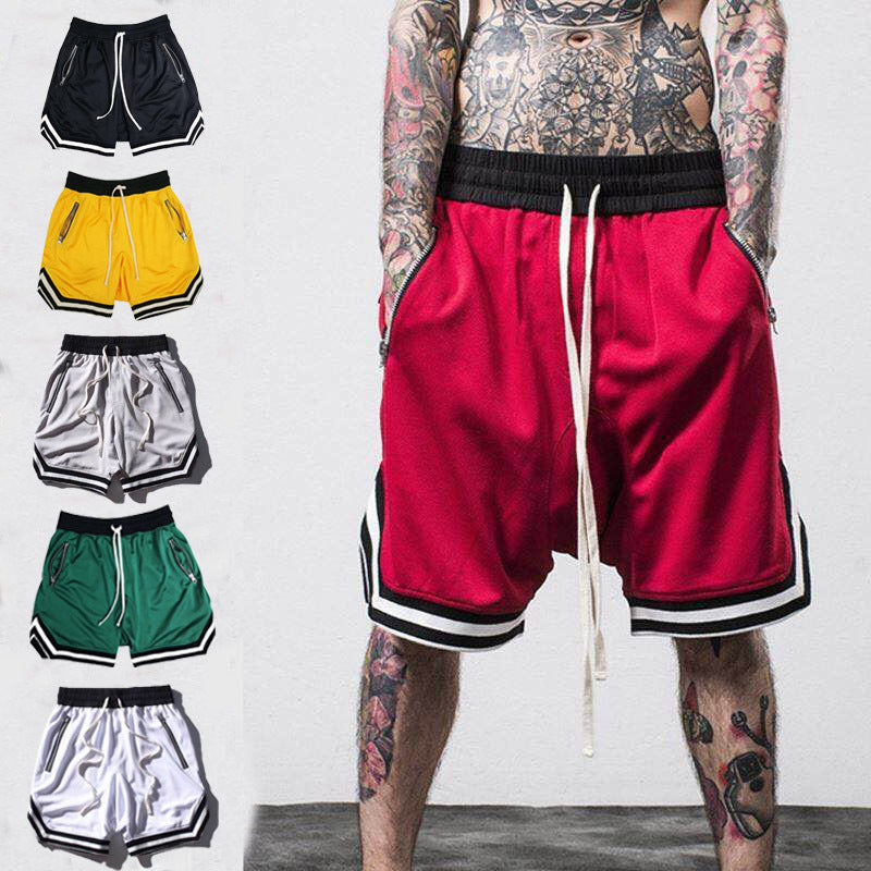 Summer Sports Breathable Fitness Striped Elastic Shorts