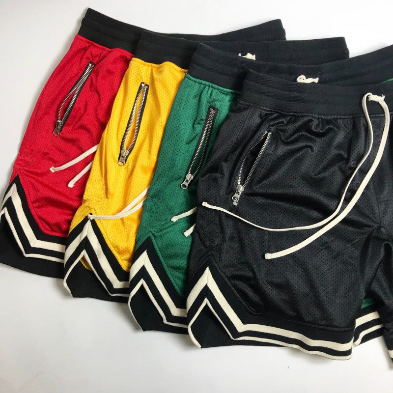 Summer Sports Breathable Fitness Striped Elastic Shorts