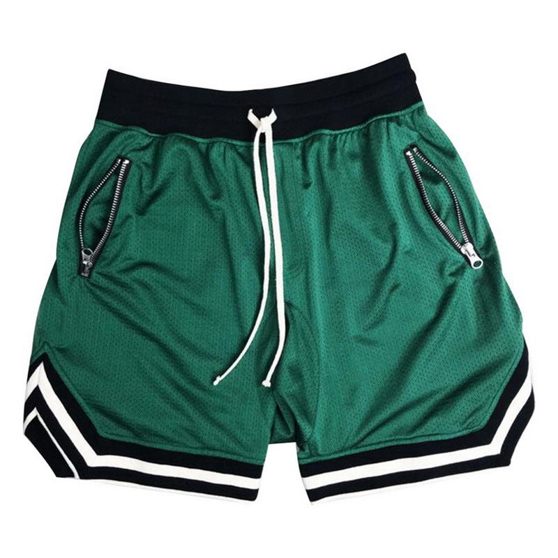 Summer Sports Breathable Fitness Striped Elastic Shorts