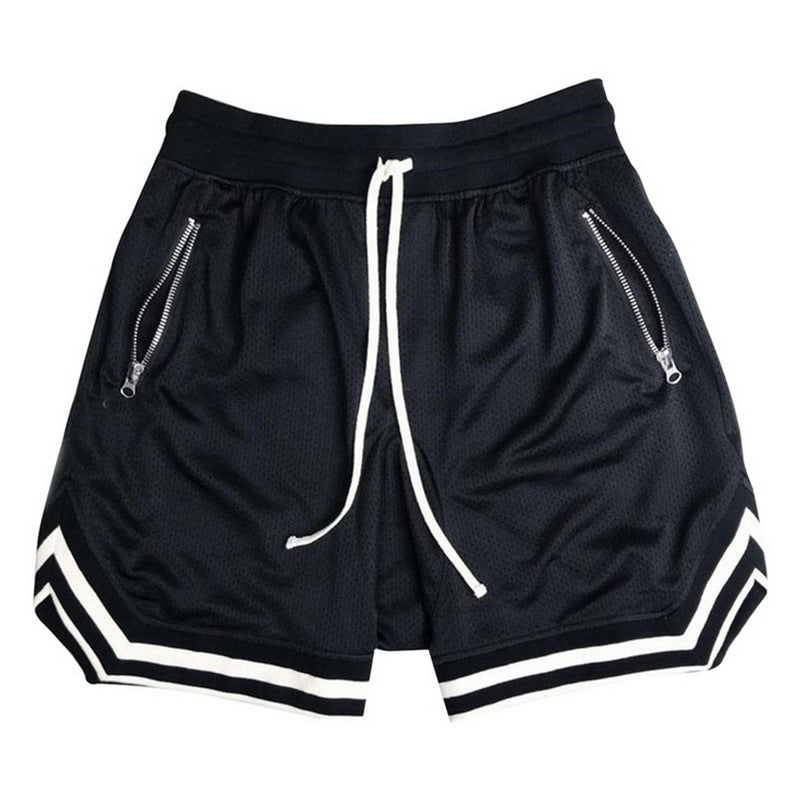 Summer Sports Breathable Fitness Striped Elastic Shorts
