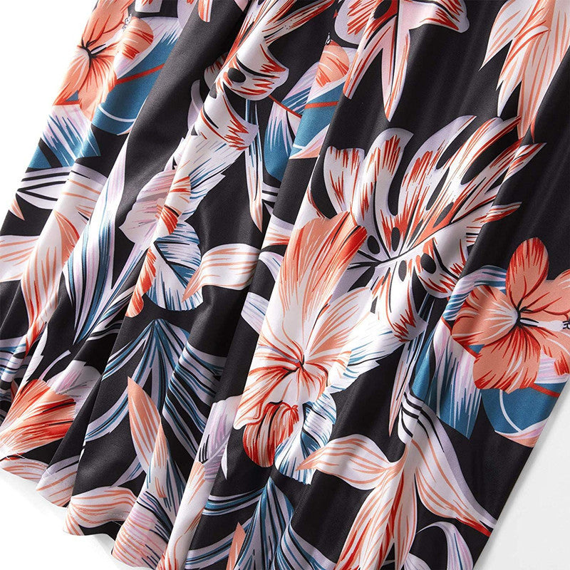 Mommy and Me Dresses Casual Floral Family Outfits Summer Matching Maxi Dress With Pockets
