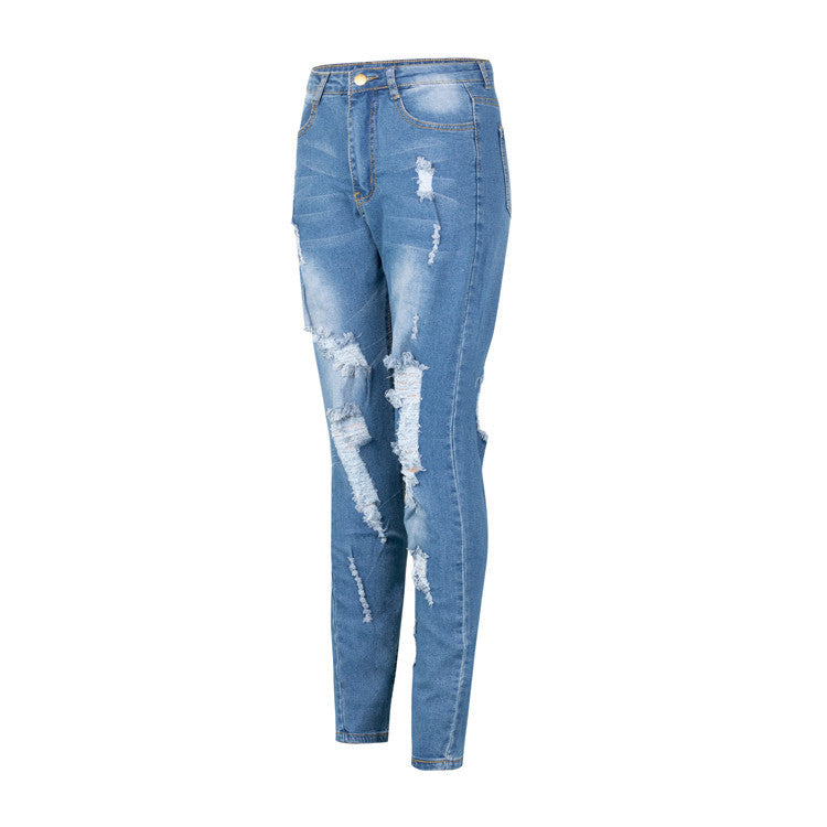 Women High Waisted Butt Lift Stretch Ripped Skinny Jeans Distressed Denim Pants