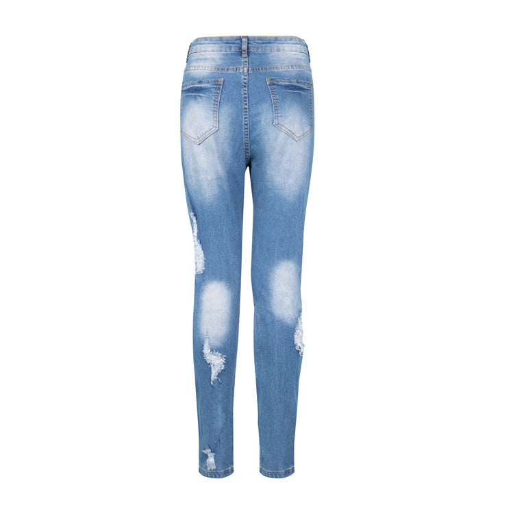 Women High Waisted Butt Lift Stretch Ripped Skinny Jeans Distressed Denim Pants