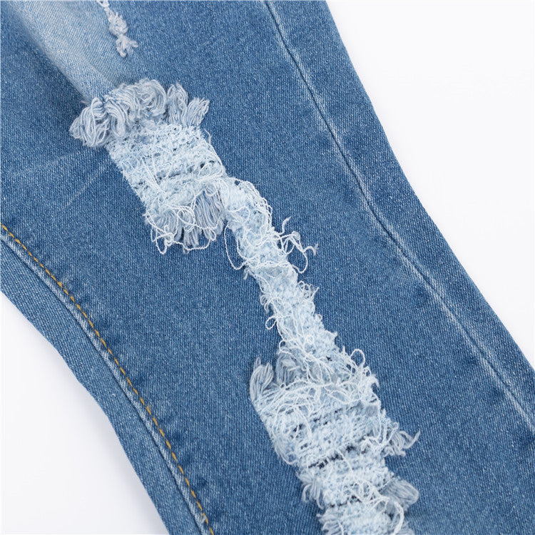 Women High Waisted Butt Lift Stretch Ripped Skinny Jeans Distressed Denim Pants