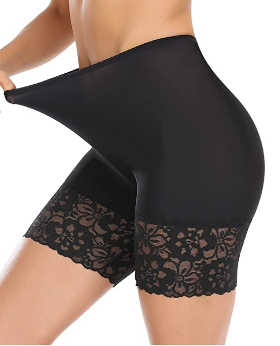 Women's Lace Stretch Slim Workout Safety Pants Leggings