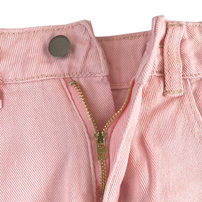 Hot Hole Women High Waist Denim Shorts Fringed Jeans