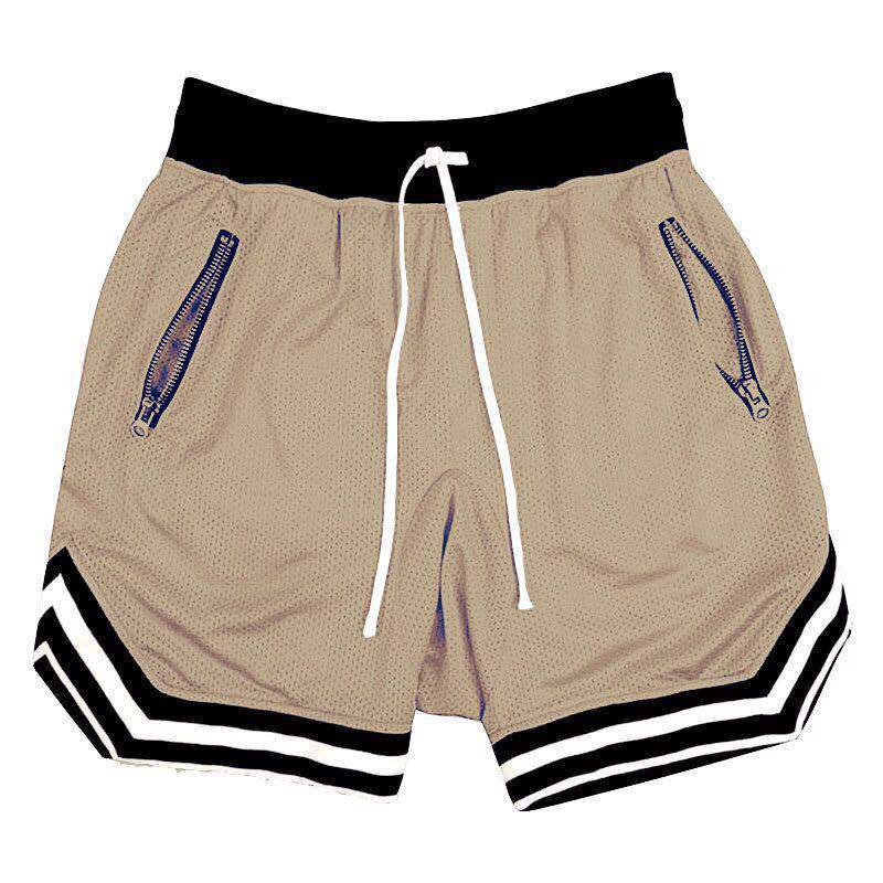 Summer Sports Breathable Fitness Striped Elastic Shorts