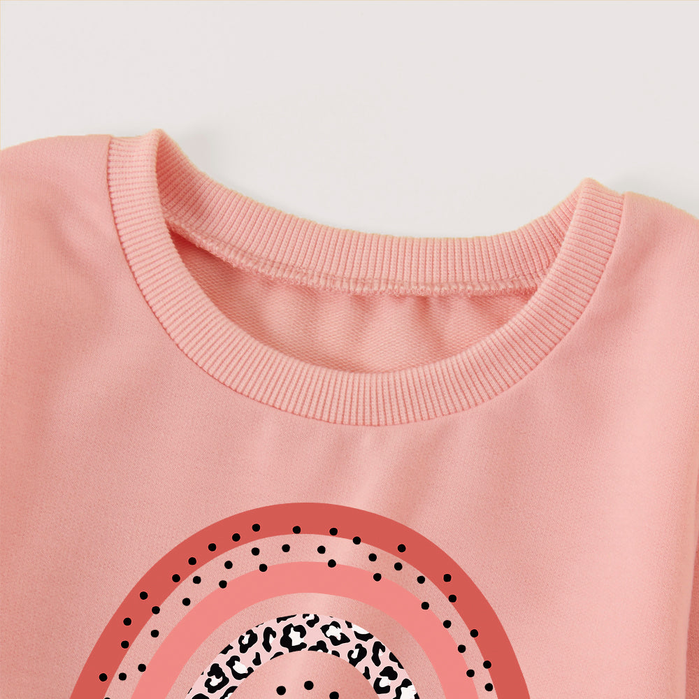 Mommy and me Matching Outfits Mama Mini Rainbow Print Pullover Sweatshirt