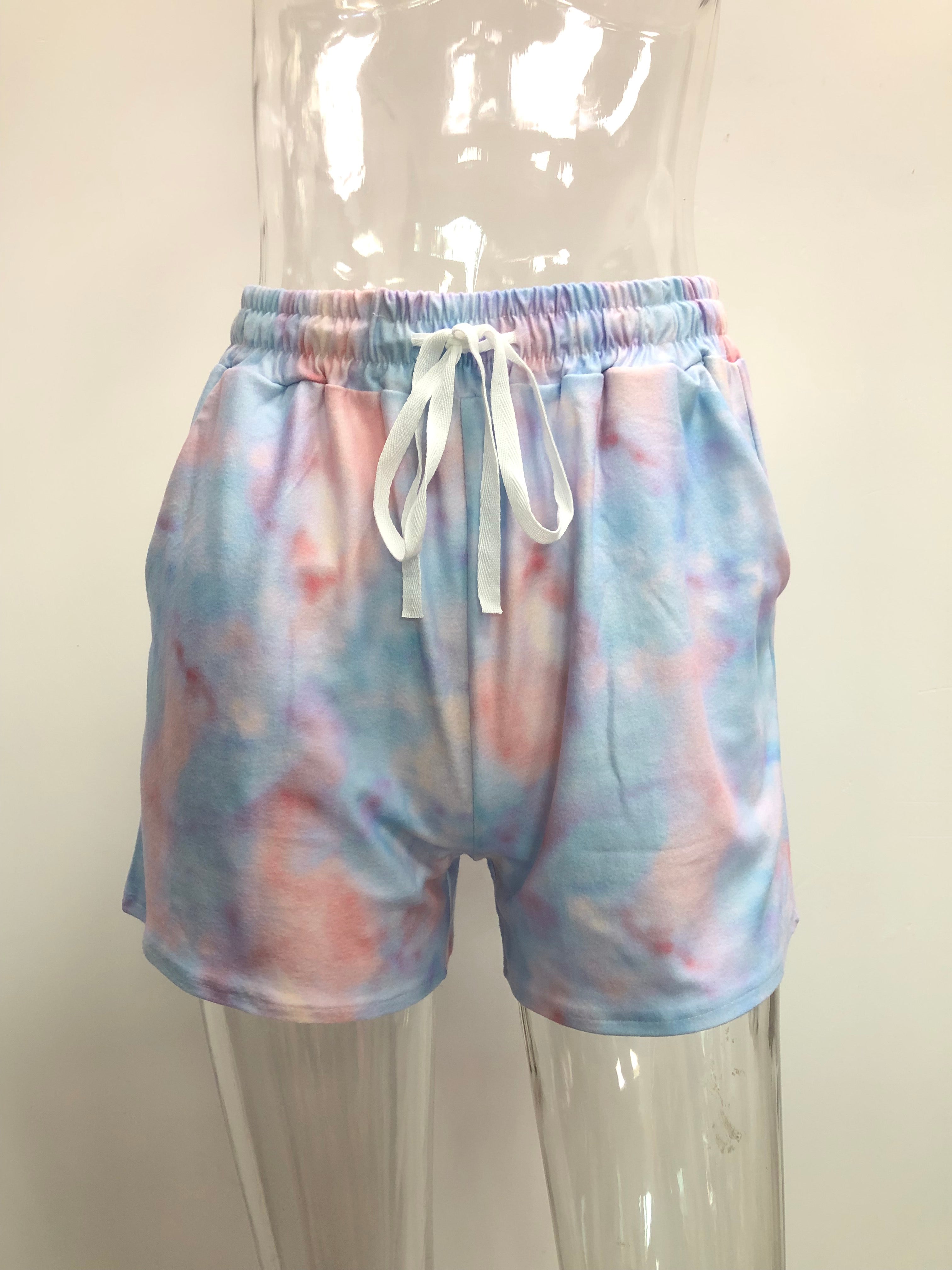 2021 Newest Women Tie-Dye Pattern Gradient Color Casual Short Pants