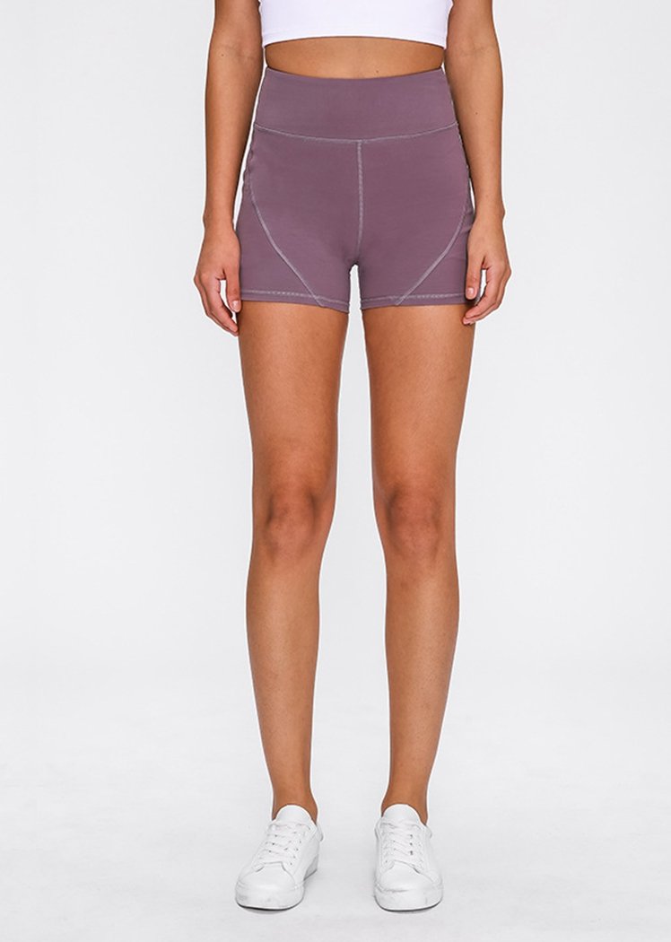 Chicvane Butt Lift  Stretchy Quick Drying Workout Yoga Shorts with Pockets