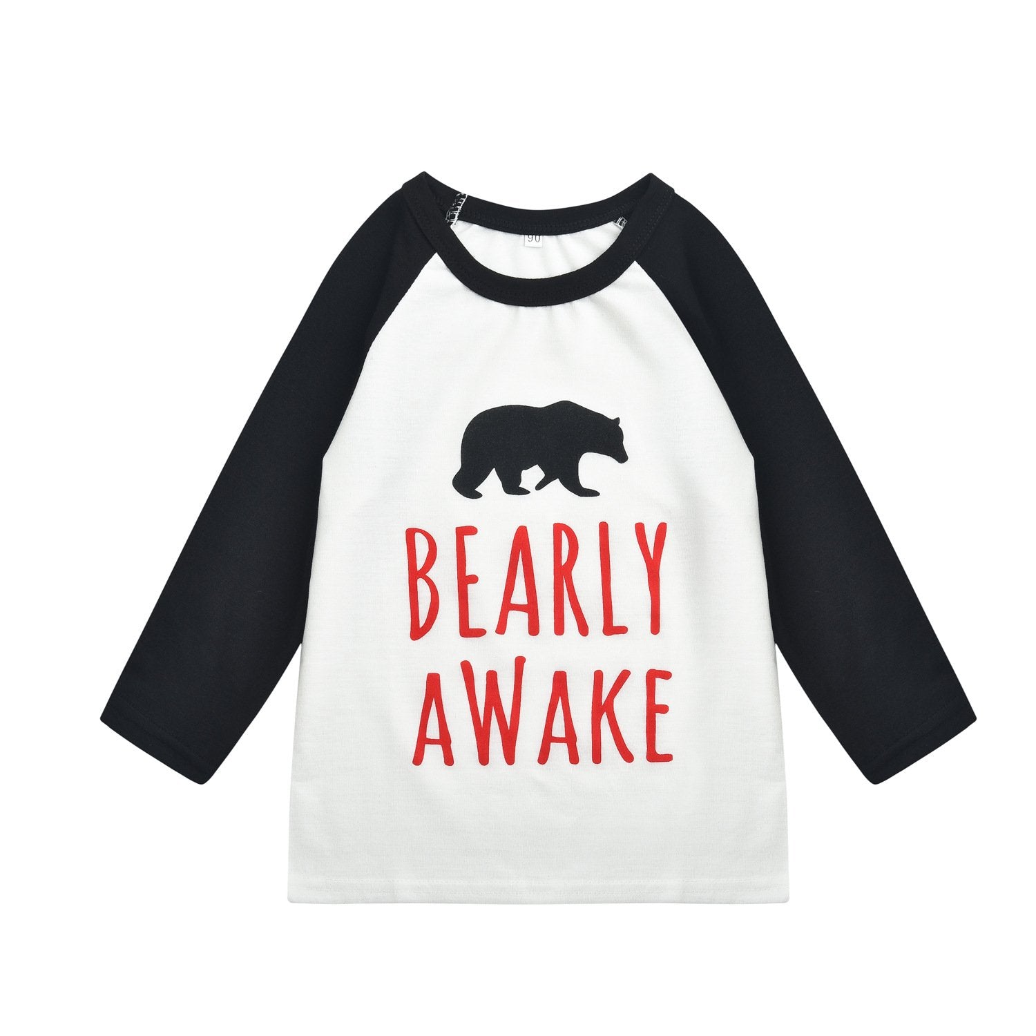 Fashion Bear Print white Plaid Long Sleeve 2 Pieces Christmas Pagamas Family Outfits