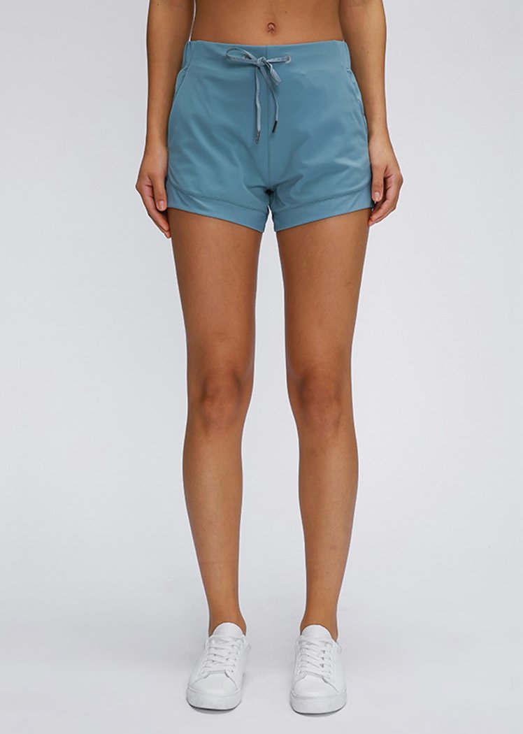 Breathable High Waist Yoga Shorts With Side Pocket