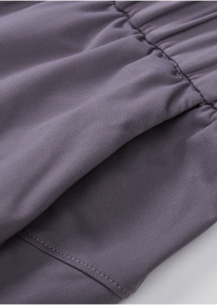 High Waist Drawstring Waist  Yoga Shorts with Pockets