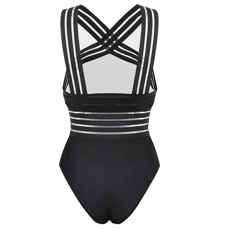 Women One Piece Swimwear Front Crossover Swimsuits Hollow Bathing Suits Monokinis