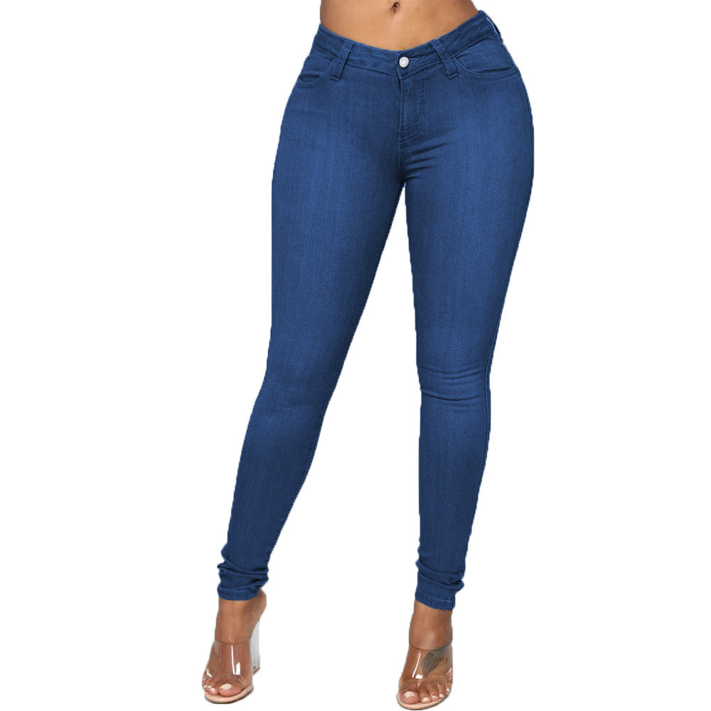Fashion Women Distressed Stretch Denim Pants Ripped High Rise Skinny