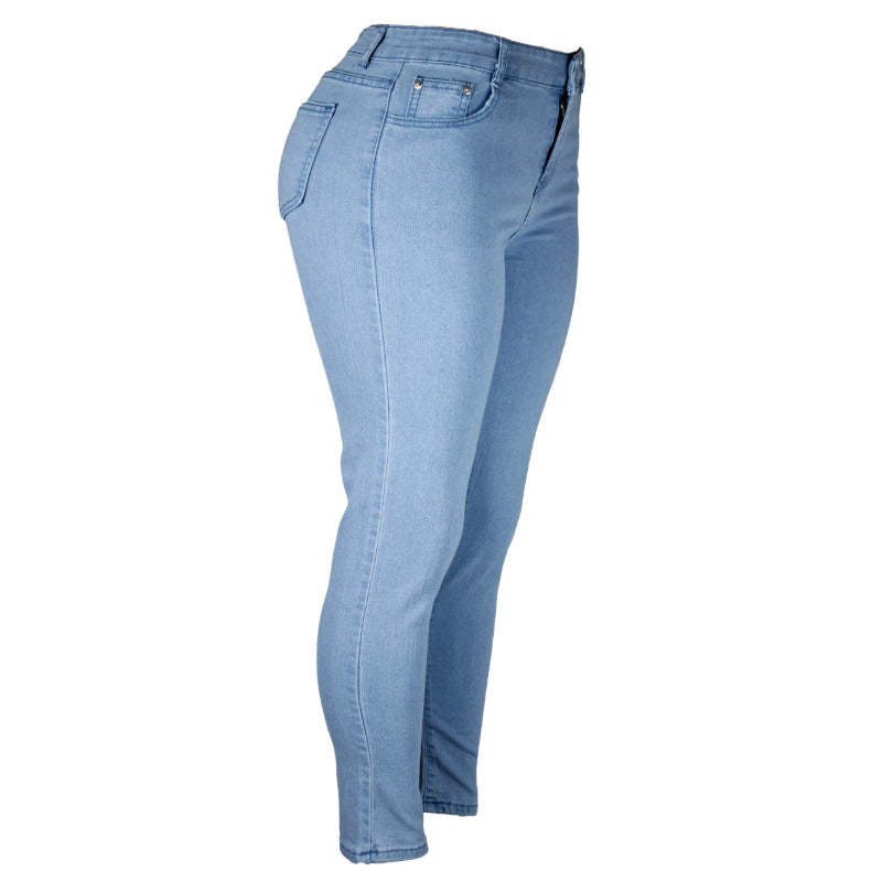 Fashion Women Distressed Stretch Denim Pants Ripped High Rise Skinny
