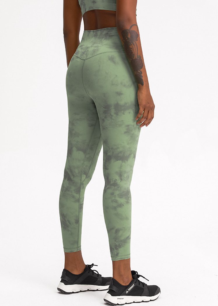 Camouflage Yoga Leggings High Waist Pants with Hidden Pocket
