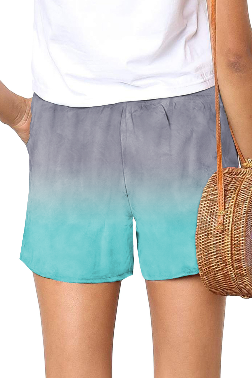 2021 Newest Women Tie-Dye Pattern Gradient Color Casual Short Pants