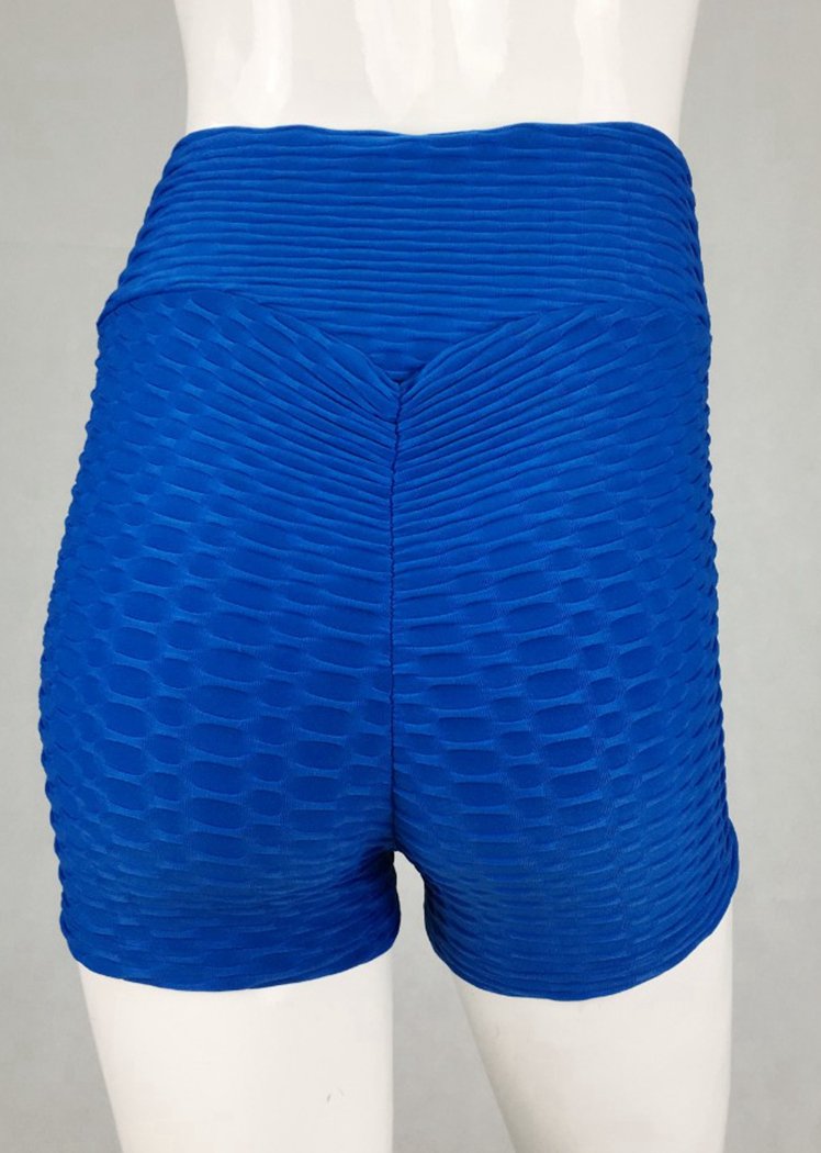 Chicvane Solid Color Textured Booty Legging Stretchy Yoga Shorts