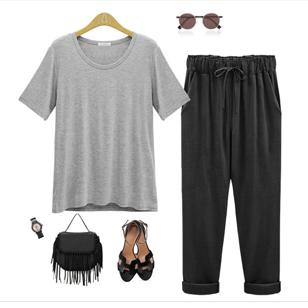 Women Casual Cotton Linen Pants Trousers Pencil Pants