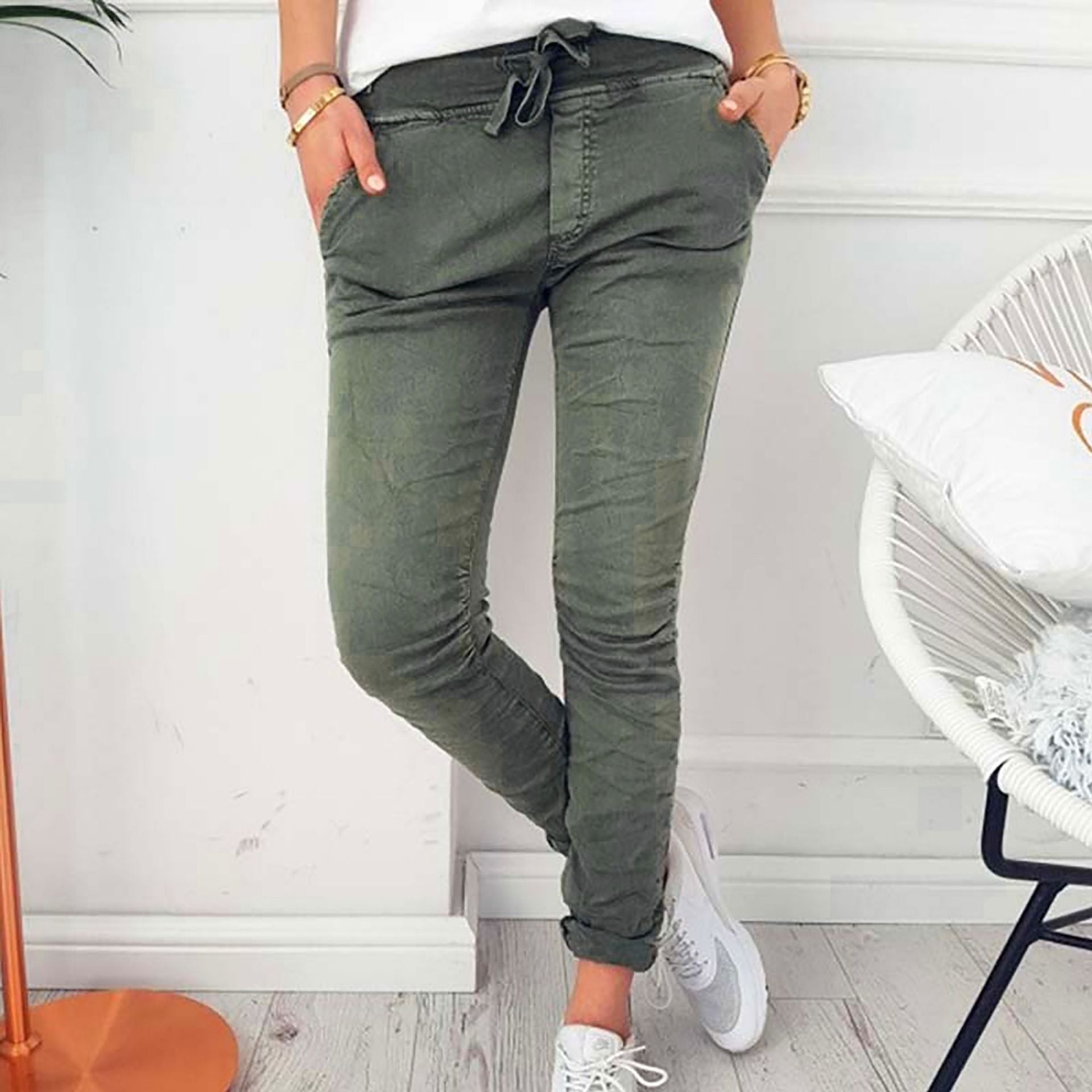 Women Fashion Casual Slim Tight High Elasticity Stretch Pants