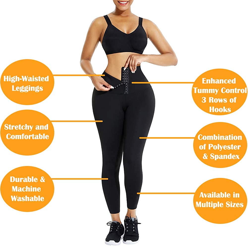 Comfortable High Waisted Stretchy Yoga Leggings with Tummy Control Waist For Women