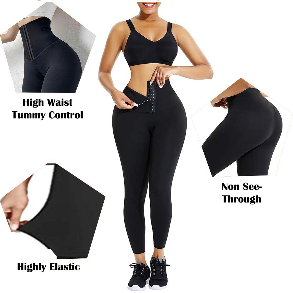 Comfortable High Waisted Stretchy Yoga Leggings with Tummy Control Waist For Women