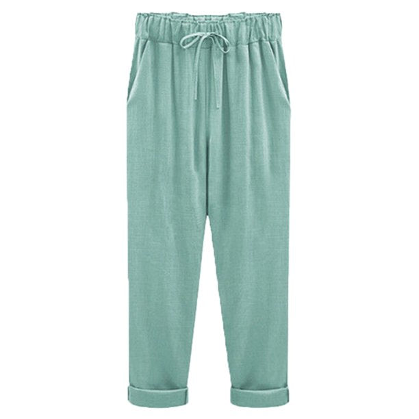 Women Casual Cotton Linen Pants Trousers Pencil Pants
