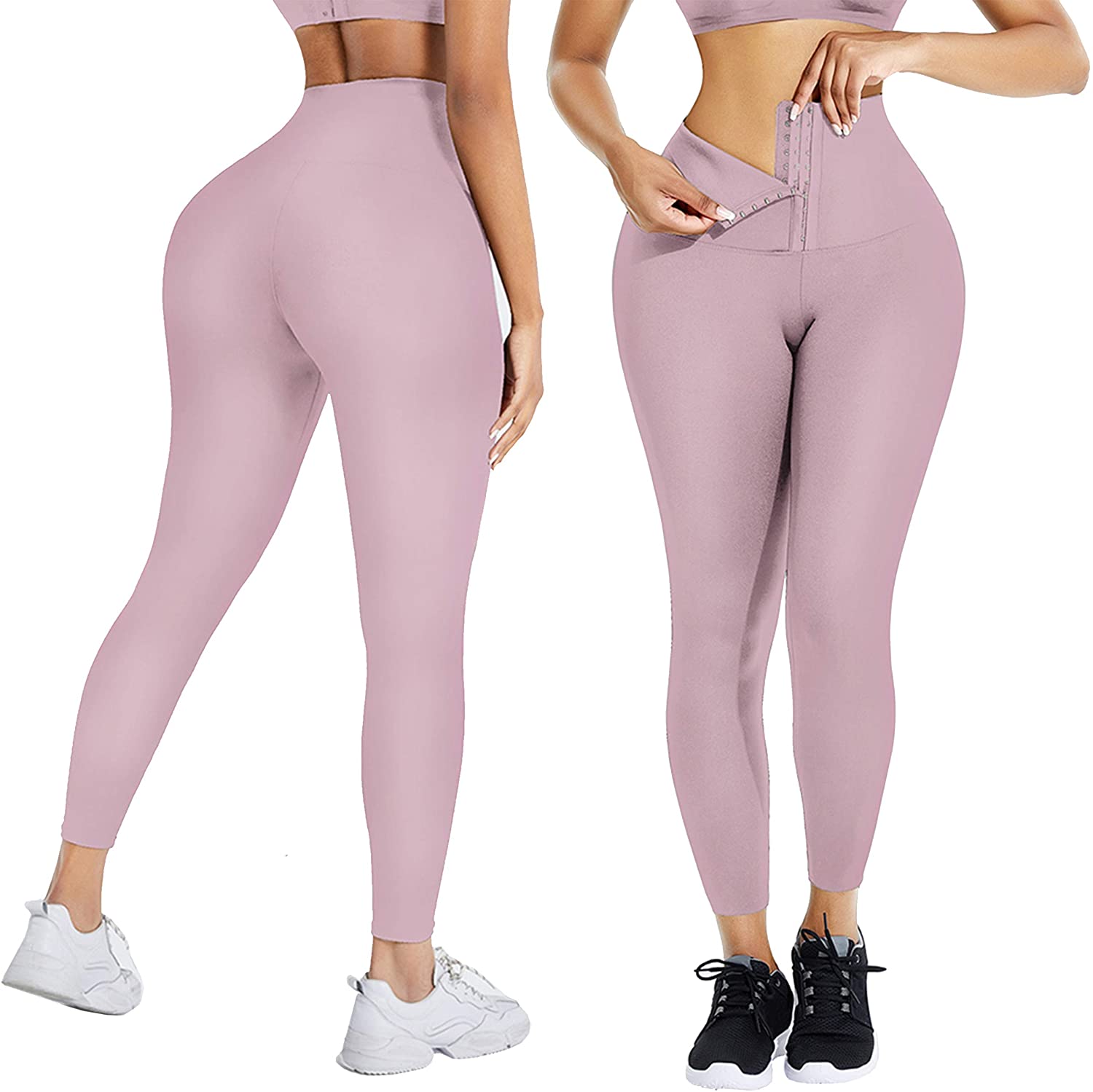 Comfortable High Waisted Stretchy Yoga Leggings with Tummy Control Waist For Women