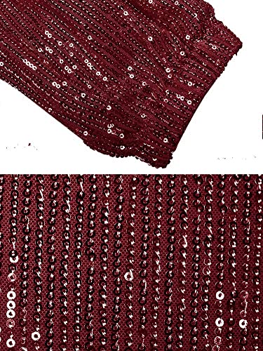 Womens Black Sequin Bling Legging Joggers Pencil Pants with Drawstring