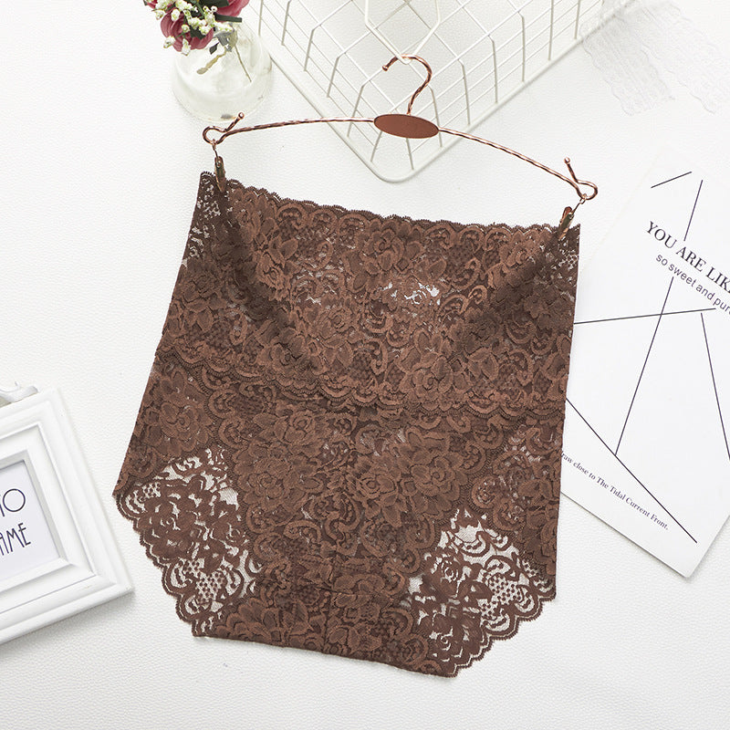 1 PCS Sexy Transparency High Wasited Lace Women Seamless Triangle Underwear Raised Buttock