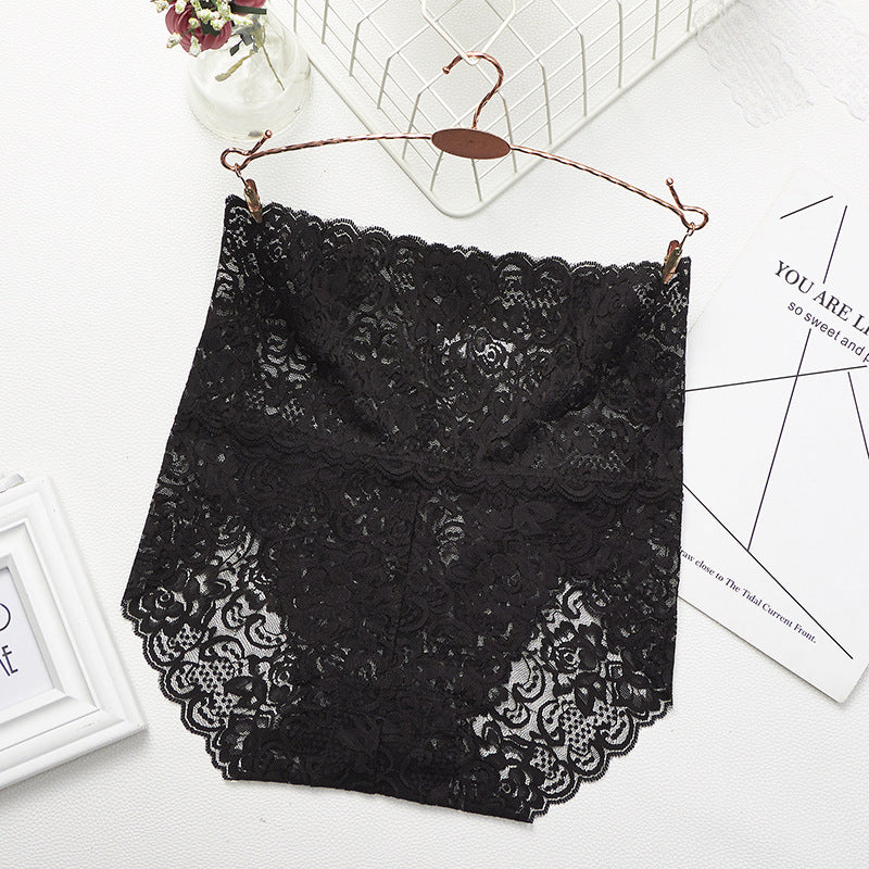 1 PCS Sexy Transparency High Wasited Lace Women Seamless Triangle Underwear Raised Buttock
