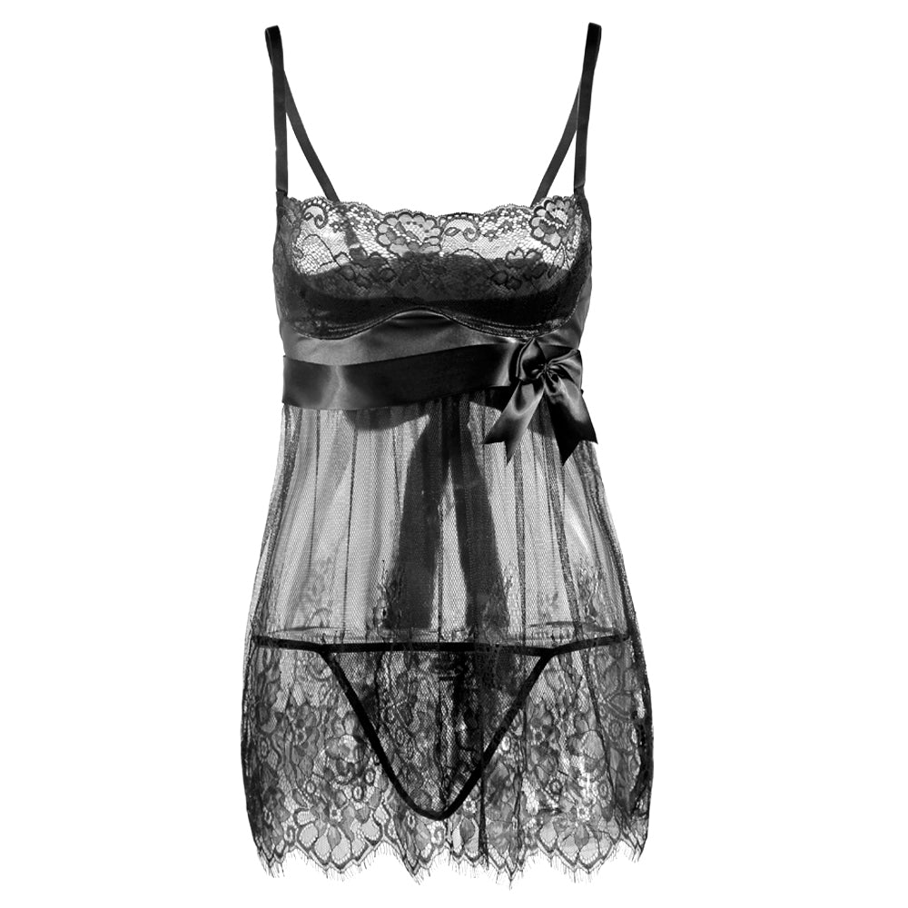 Plus Size Lace  Rose Embroidery  Lingerie Babydoll Nighties