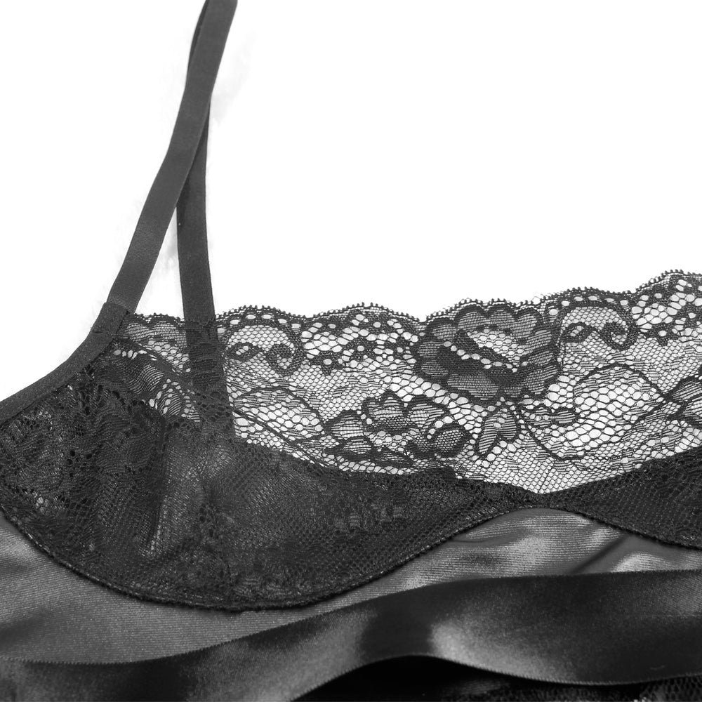 Plus Size Lace  Rose Embroidery  Lingerie Babydoll Nighties