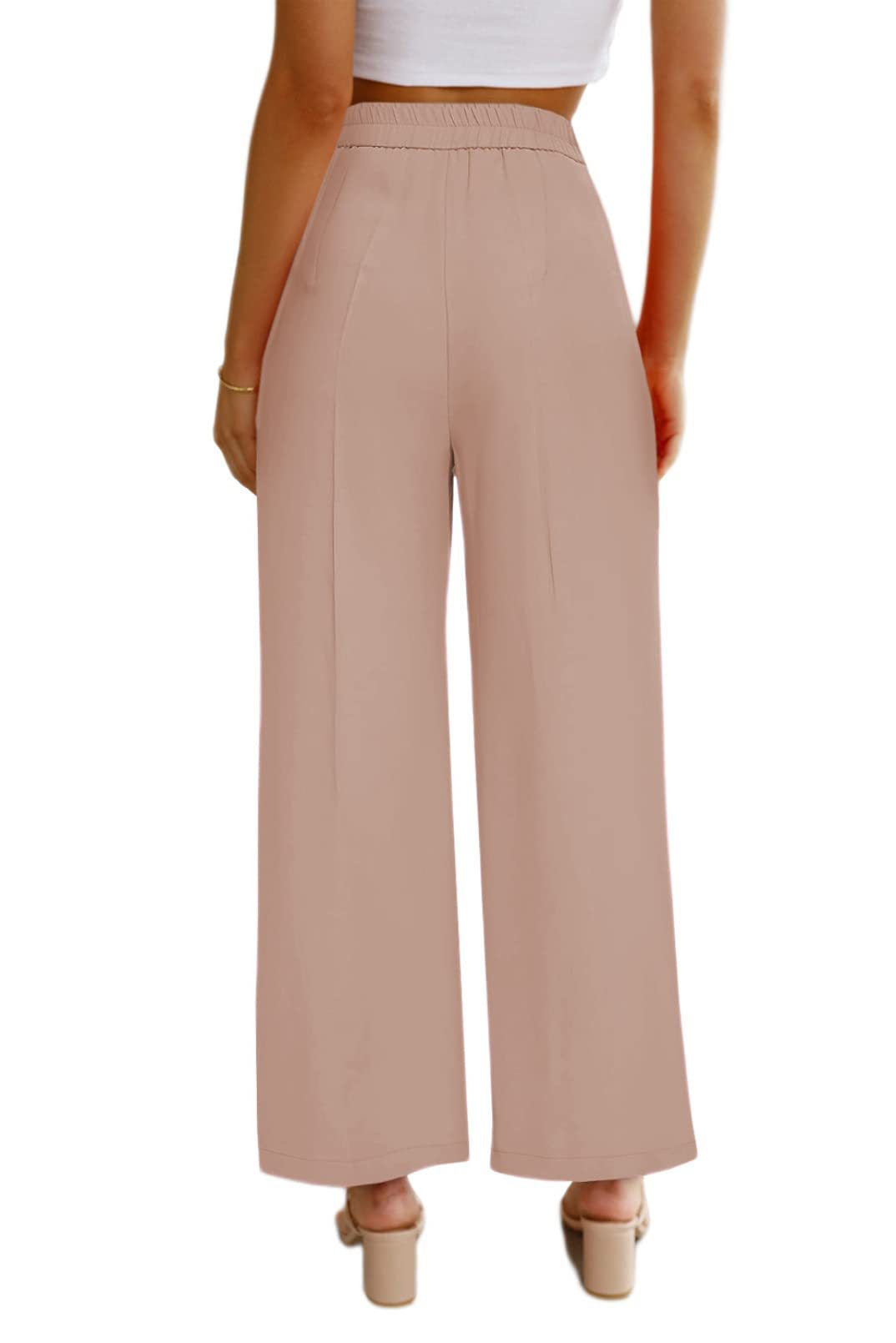 Women Casual Wide Leg Flare Pants High  Waist Long Trousers Baggy Trousers Formal Trousers