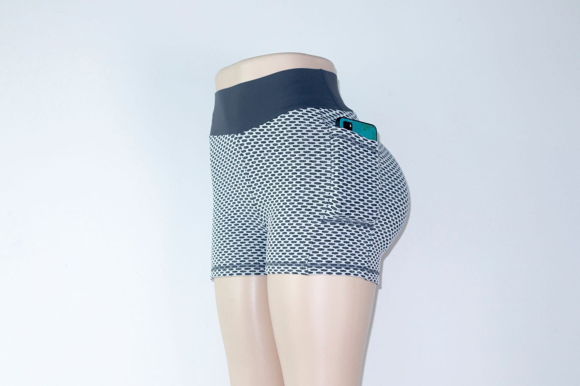 Women Yoga fitness honeycomb pocket high waist sexy hip-lifting breathable shorts