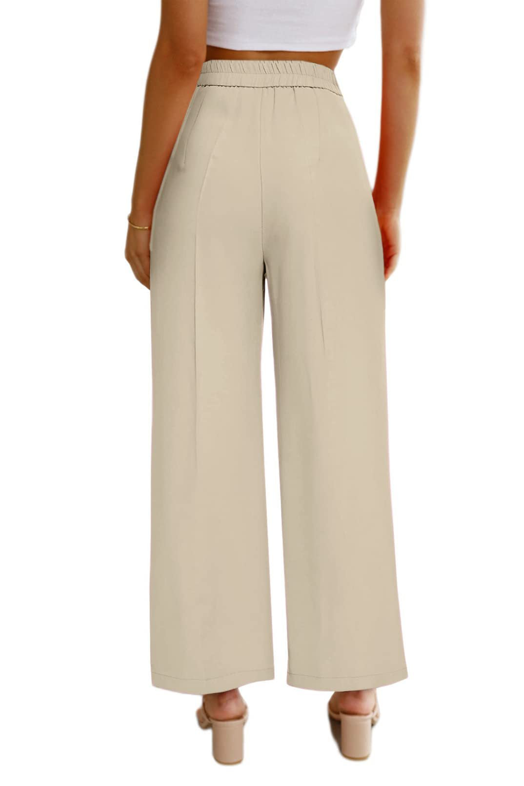Women Casual Wide Leg Flare Pants High  Waist Long Trousers Baggy Trousers Formal Trousers